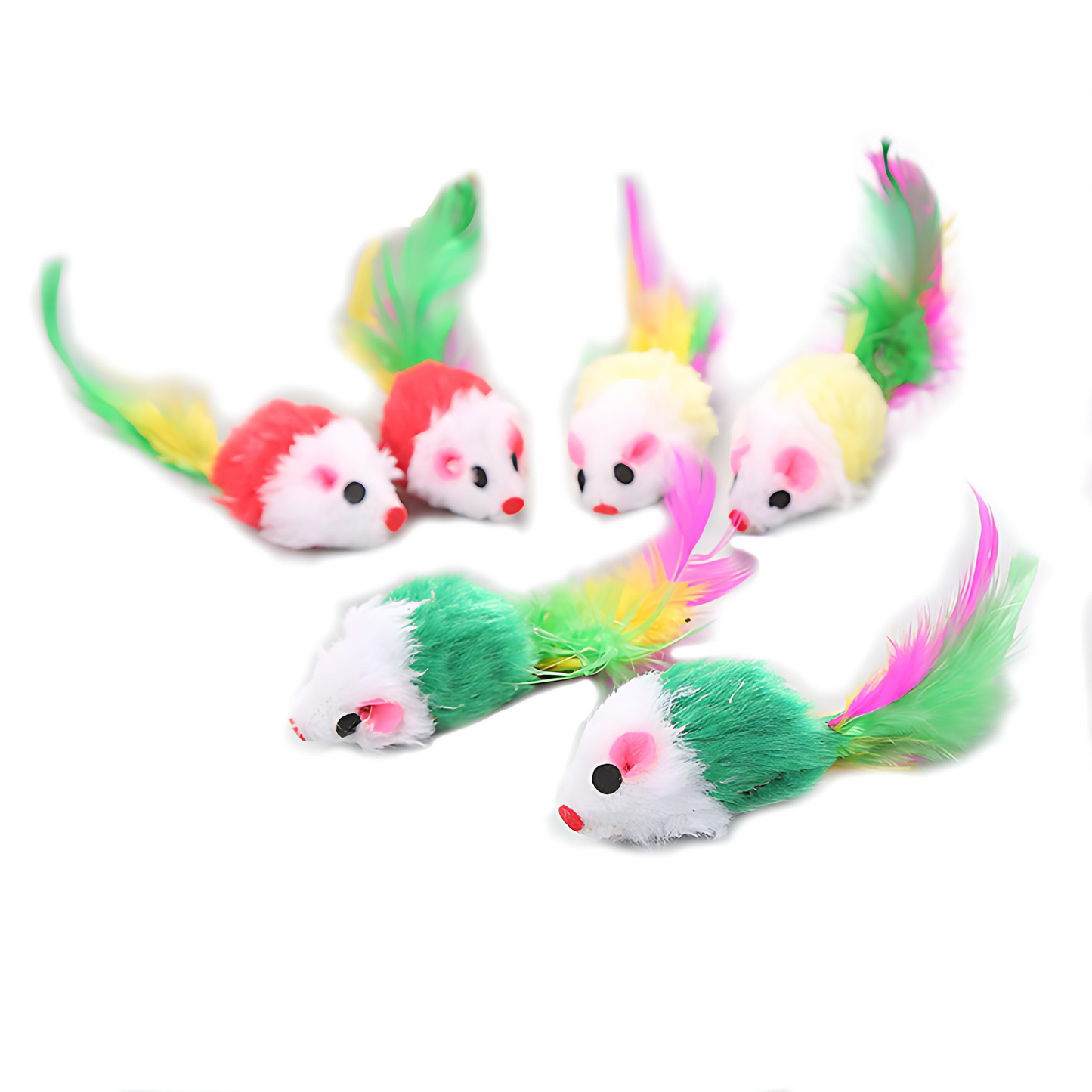 7-Pack Colorful Mini Plush Mouse