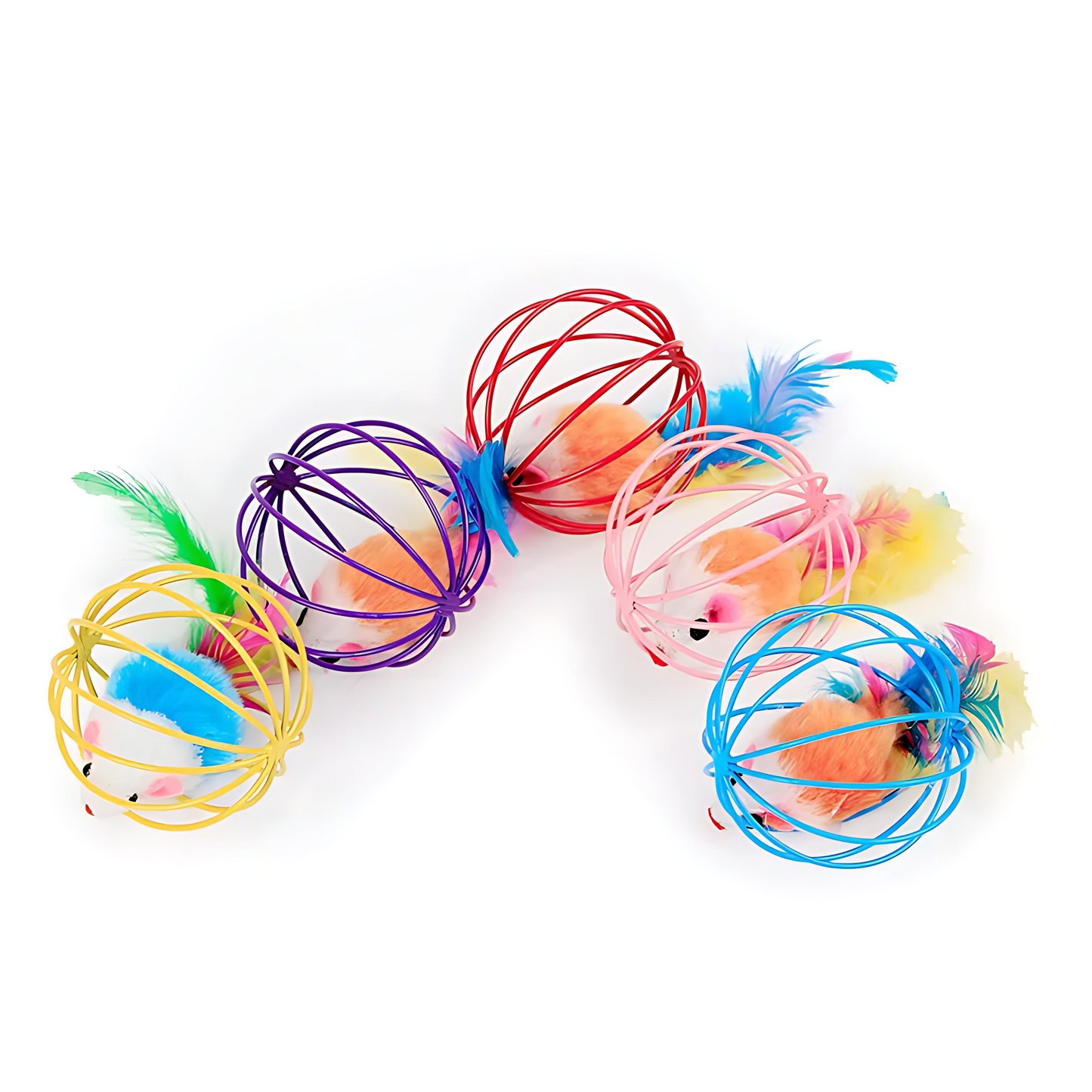 Mixed Color Caged Rat Cat Toy