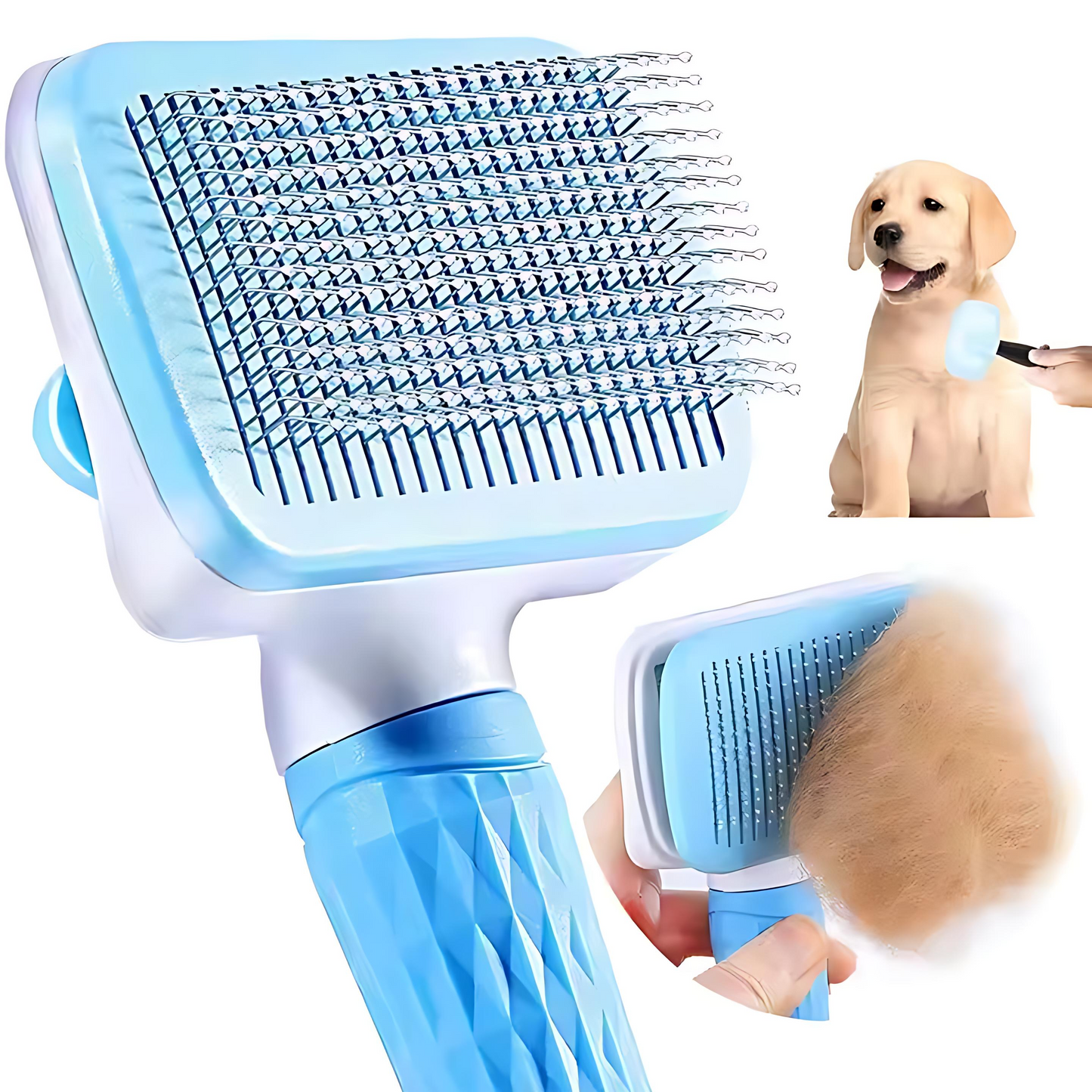 Dog Hair Removal Comb with Self-Cleaning Button