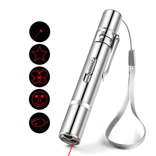 Laser pointer with 5 adjustable pattems, usb recharge pet toy