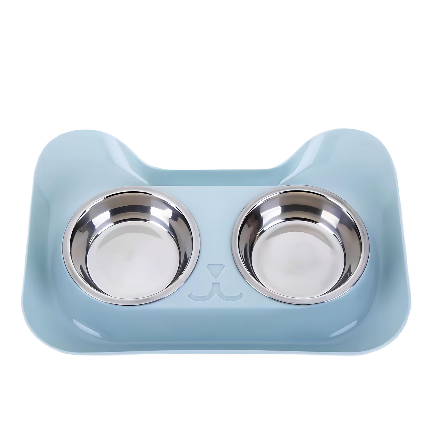 Raised Double Pet Feeder with Stainless Steel Bowls
