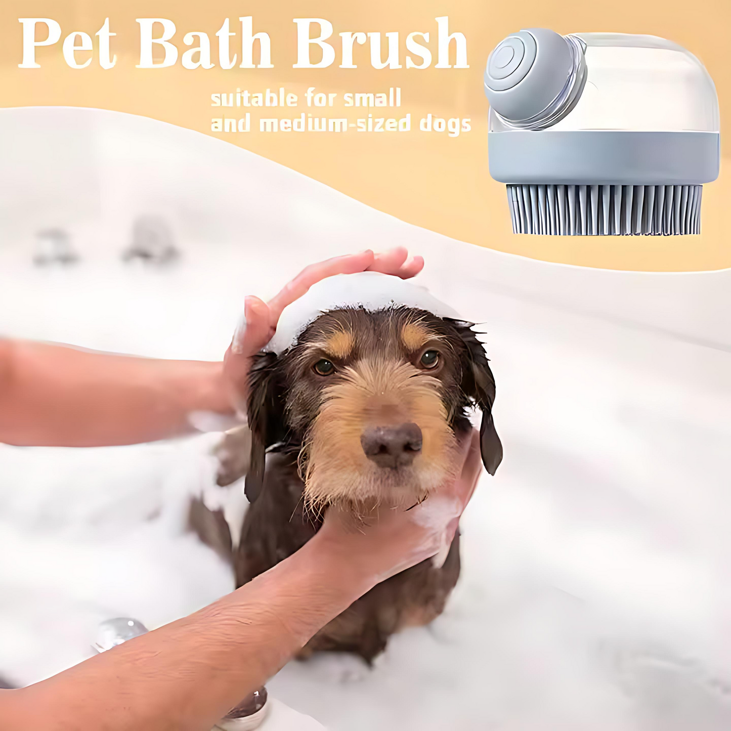 Dog Bath Scrubber Brush with Soft Silicone Bristles
