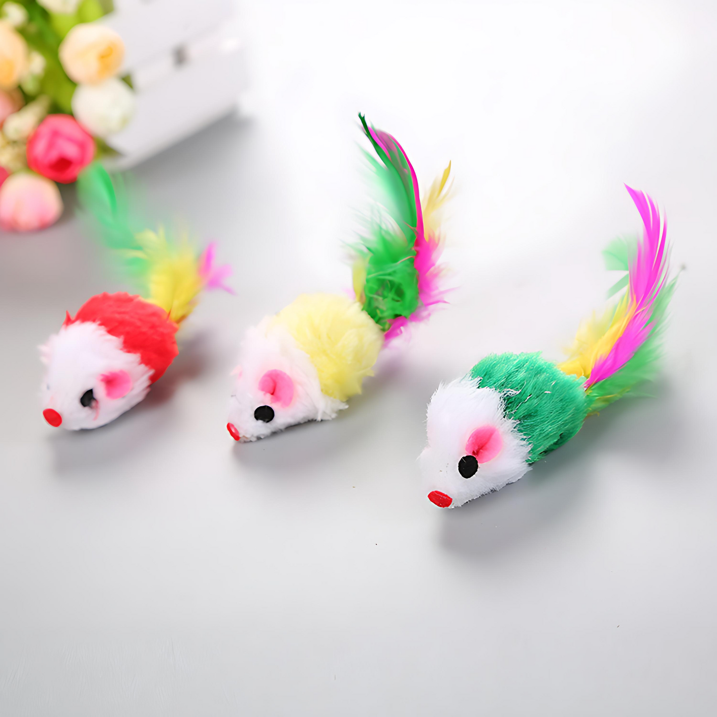 7-Pack Colorful Mini Plush Mouse