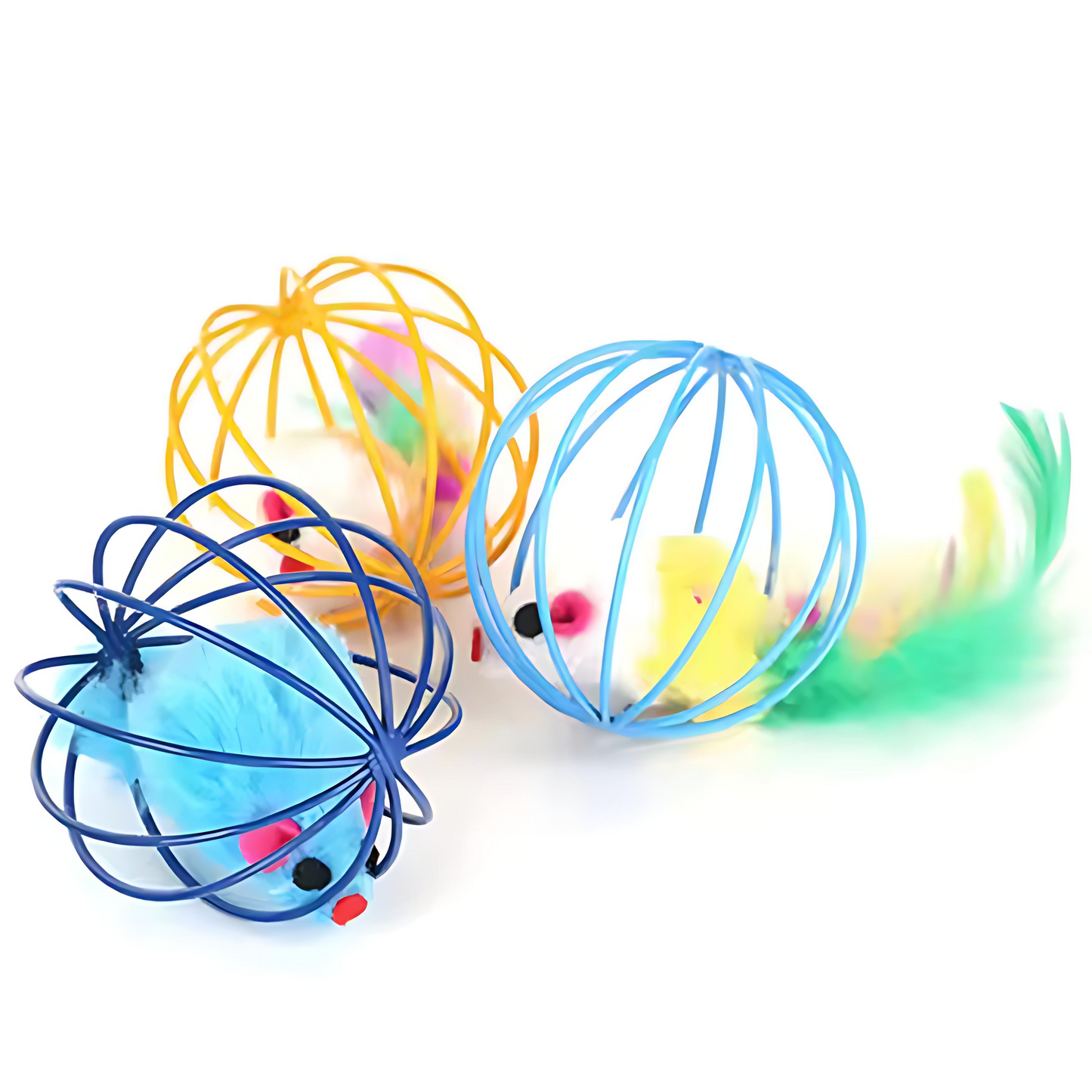 Mixed Color Caged Rat Cat Toy