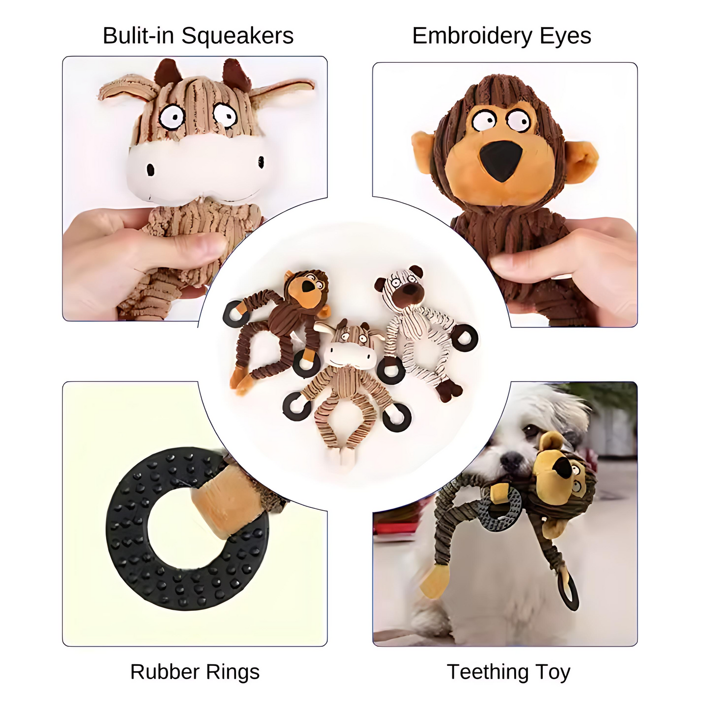 Cute Stuffed Squeaky Dog Toys