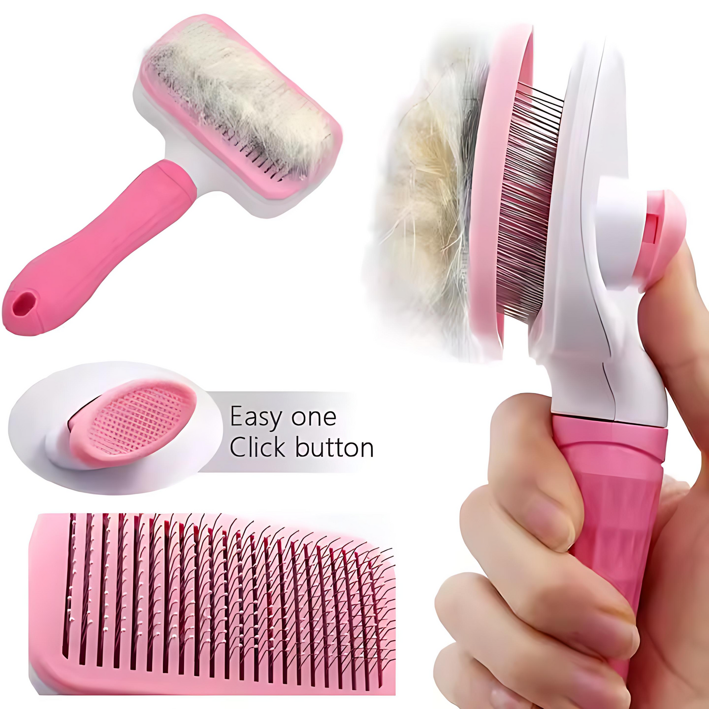 Dog Hair Removal Comb with Self-Cleaning Button