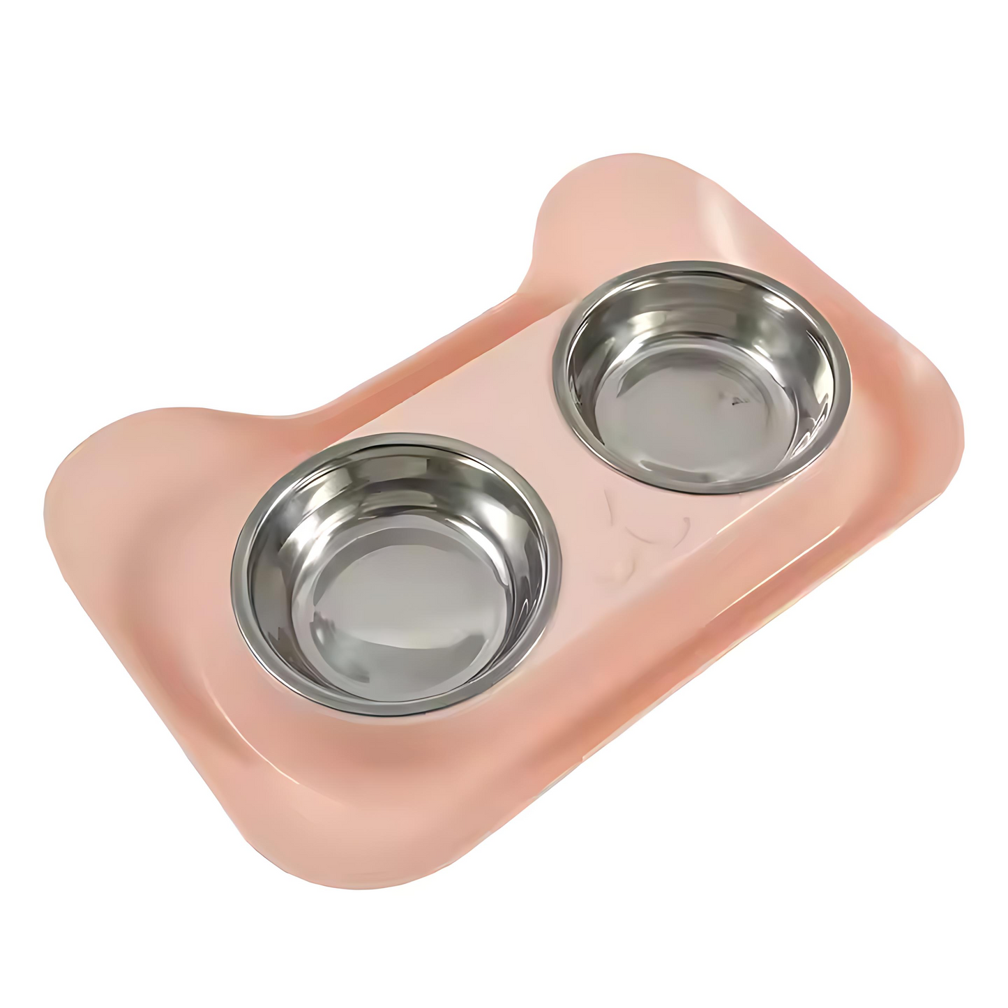 Raised Double Pet Feeder with Stainless Steel Bowls